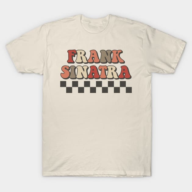 Frank Sinatra Checkered Retro Groovy Style T-Shirt by Time Travel Style